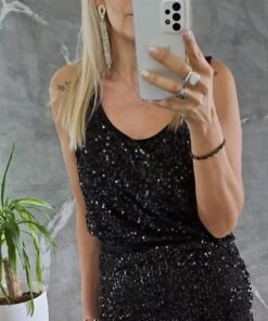 Musculosa lurex bordado