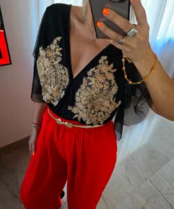Palazzo Alma, tela Cey con bolsillos y elástico en cintura