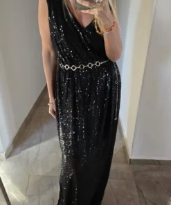 Vestido Yoli, Diseño Palliette elastizado con forrería