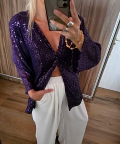 Alternative view of Chaqueta Kimono Greta, Diseño Palliette con forrería