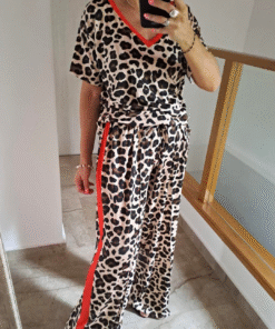 Maxi Conjunto Diseño Print, modal con spandex elastizado sublimado, maxi remera y maxi palazzo.