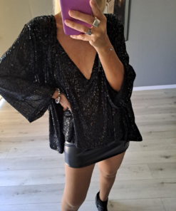 Chaqueta Kimono Greta, Diseño Palliette con forrería