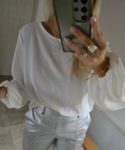 Alternative view of Blusa Mora tela cey