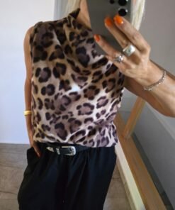 Chaleco piel print Rebe
