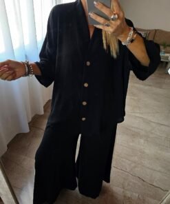 Camisa Kimono Ruth - tela cey lisa y con relieve flores - Imagen 10