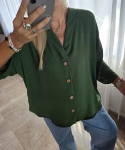 Camisa Kimono Ruth - tela cey lisa y con relieve flores - Imagen 12